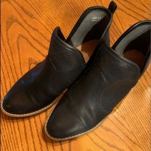 Black leather ankle boots